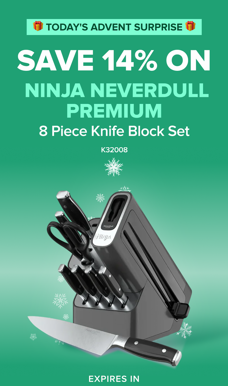 🎁 TODAY'S ADVENT SURPRISE 🎁  Save 14% ON   Ninja NeverDull Premium 8 Piece Knife Block Set