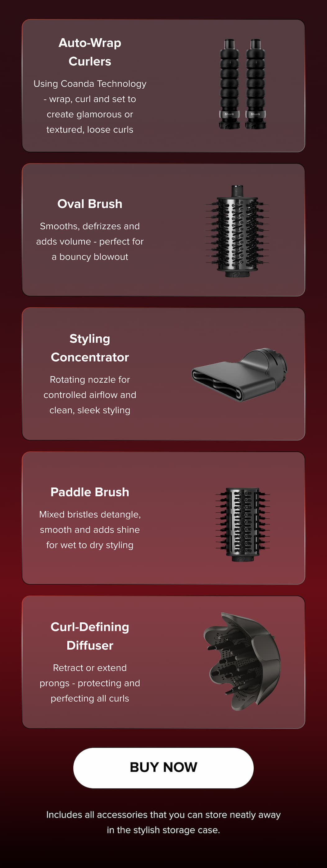 Auto-Wrap Curlers - Oval Brush - Styling Concentrator - Paddle Brush - Curl-Defining Diffuser