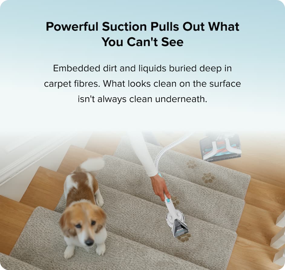 Powerful suction pulls out what you can't see