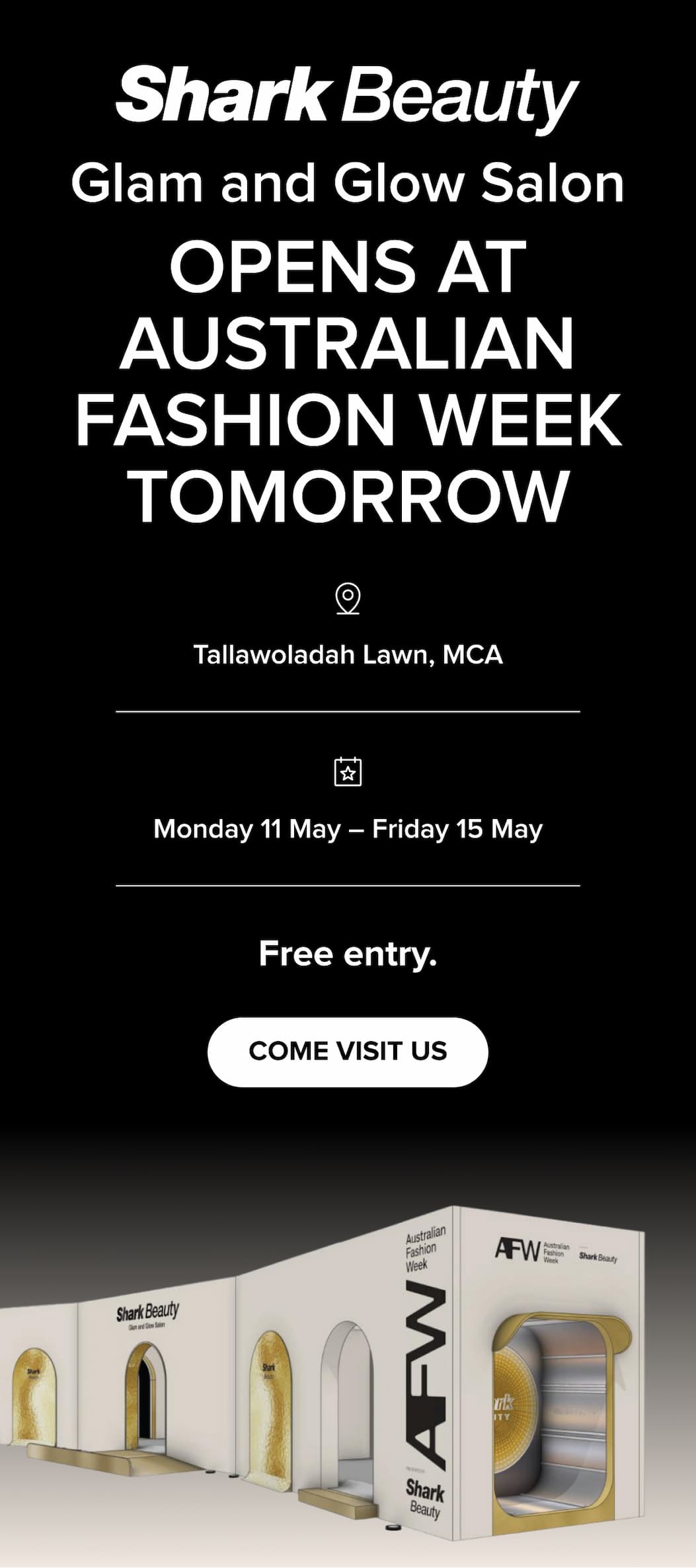 Glam and Glow Salon opens tomorrow at Australian Fashion Week — MCA Sydney, May 11-15. Free entry. COME VISIT US.