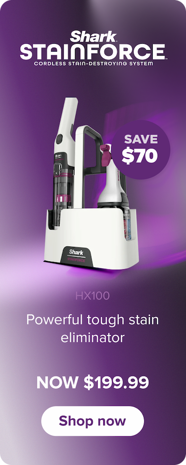 Shark StainForce Cordless Stain-Destroying System. HX100. Powerful tough stain eliminator. Now $199.99. Save $70. Shop now.
