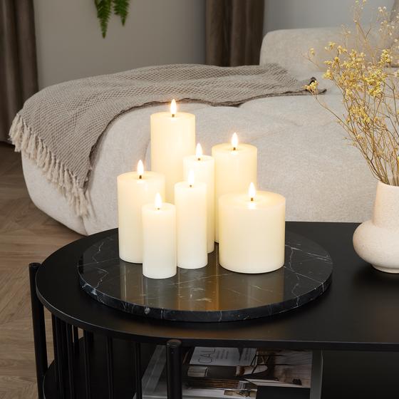 Luxe set ledkaarsen 7-delig - crème-wit