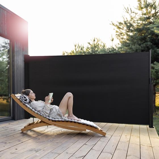 Uittrekbaar windscherm - zwart