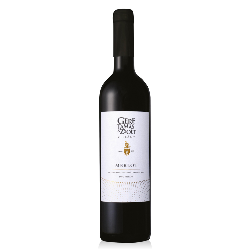 VILLÁNY Gere Tamás Merlot száraz vörösbor, 0,75 l + 50 Ft visszaváltási díj