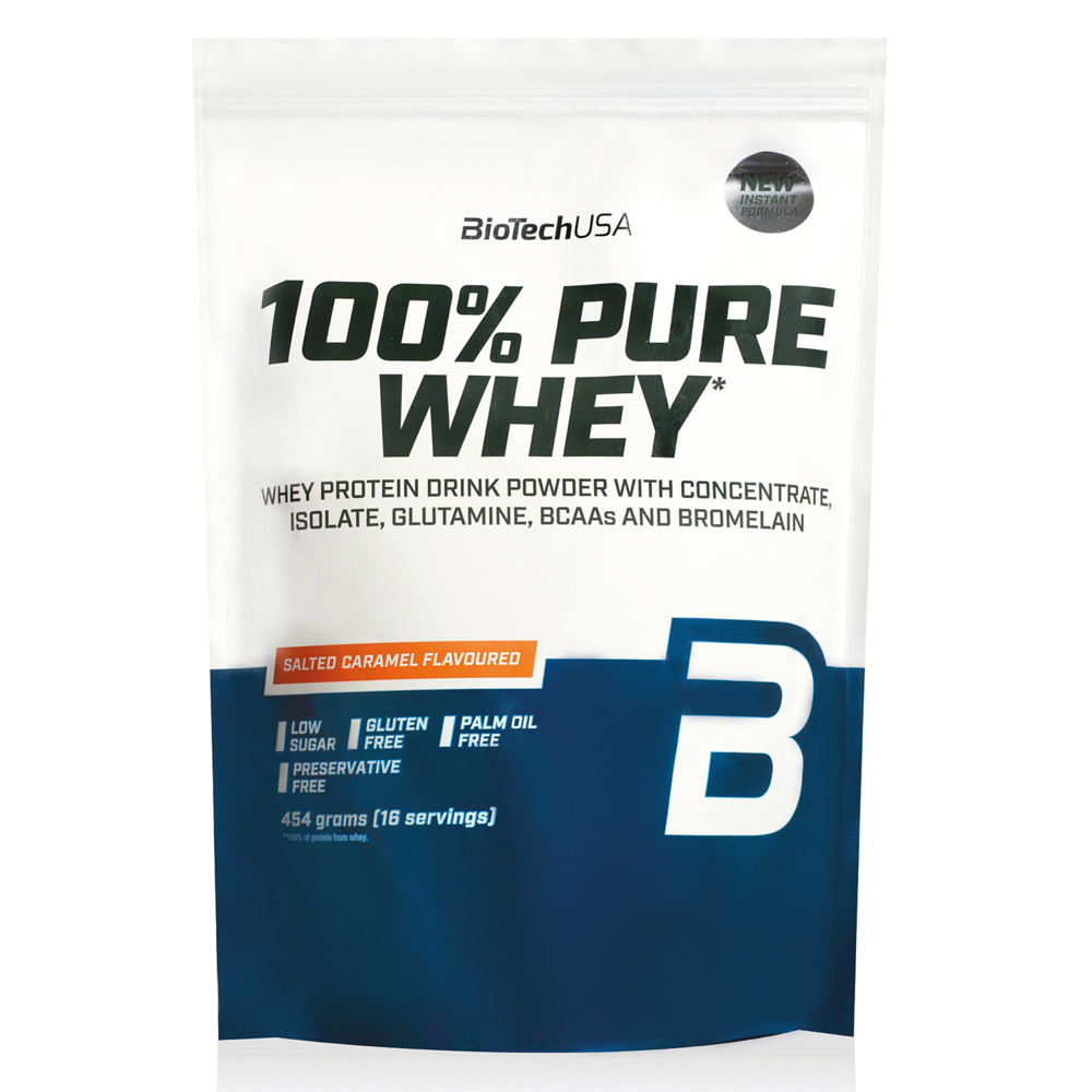 BIOTECHUSA 100% Pure Whey fehérjepor, sós karamell, 454 g