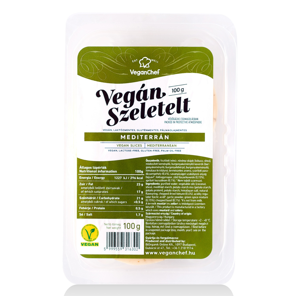 VEGANCHEF Vegán szeletelt mediterrán ízesítésű, 100 g