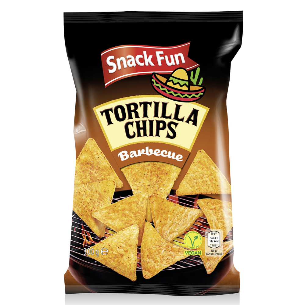 SNACK FUN Tortillachips, BBQ, 300 g