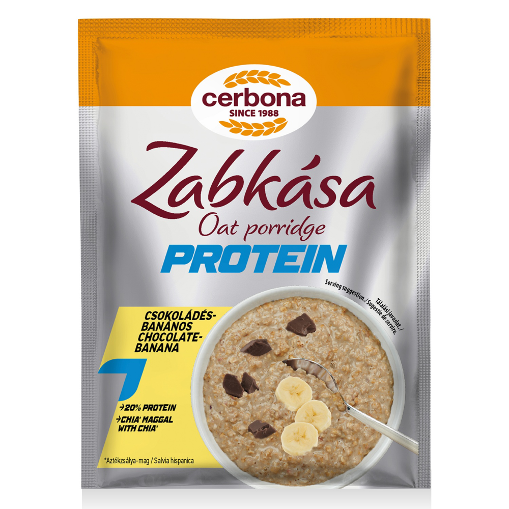 CERBONA Protein zabkása, csokoládés-banános, 60 g