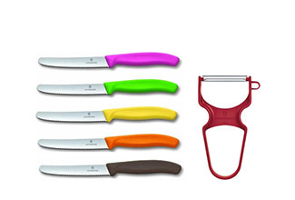 סט 5 סכיני ירקות וקולפן ירקות