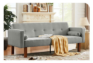 ספה נפתחת למיטה כולל 2 כריות נוי דגם דיאנה