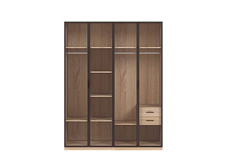 ארון בגדים שקוף 4 דלתות זכוכית עם תאורת לד