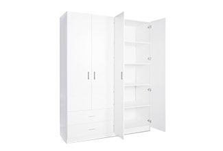 ארון 4 דלתות תליה מדפים ומגירות