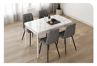 פינת אוכל נפתחת מלבנית מעץ איכותי בציפוי פורמייקה כולל 4 כסאות דגם גרינלנד