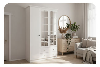 ארון בגדים 3 דלתות 2 מגירות