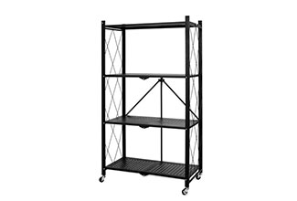 כוננית מתקפלת על גלגלים 4 מדפים