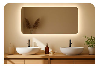 מראה מלבנית מרחפת 60/120 ס''מ כולל תאורה