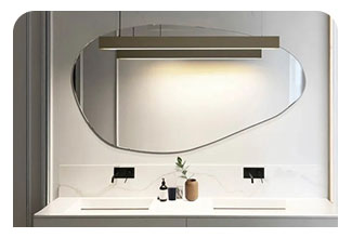 מראה מרחפת לתליה בצורה אמורפית ללא מסגרת