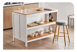 אי מוכן למטבח לבן בשילוב עץ טבעי דגם דניאל