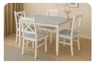 פינת אוכל מעץ מלא דגם רוז