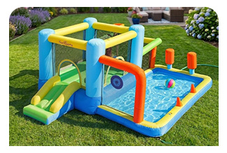 מתקן קפיצה מתנפח עם מגלשה