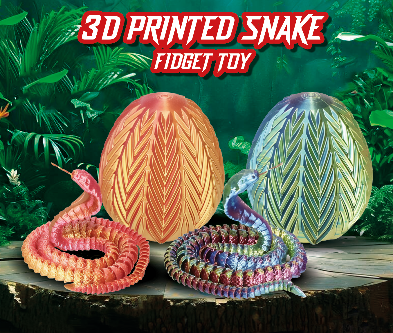 3D Printed Snake and Egg