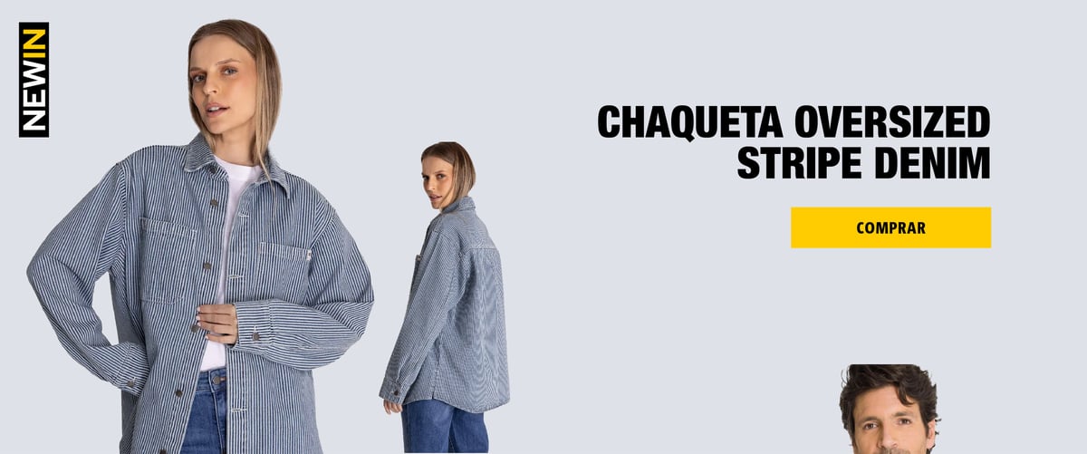Chaqueta oversized stripe denim