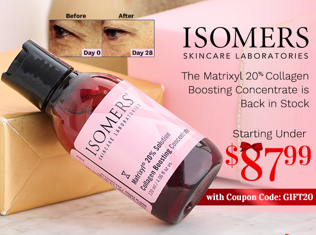 322-818 |  $87.99 with Coupon Code: GIFT20 + Free ShippingThe Matrixyl 20% Collagen Boosting Concentrate is Back in Stock