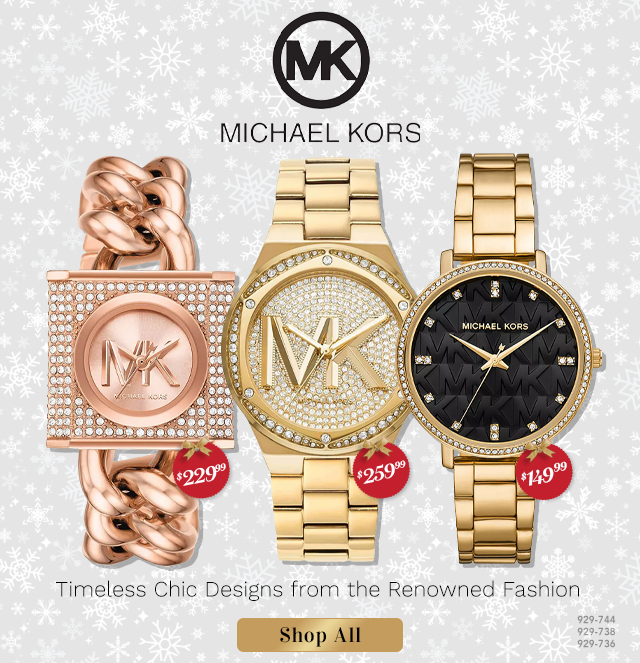 929-744, 929-738, 929-736 | Michael Kors: Timeless Chic Designs from the Renowned Fashion Brand