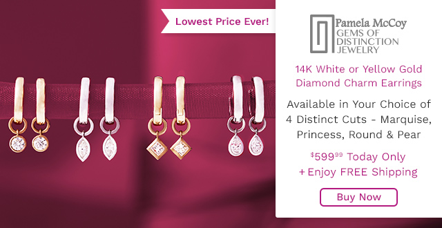 210-088 | Gems of Distinction™ Choice of Shape Convertible Diamond Charm Hoop Earrings