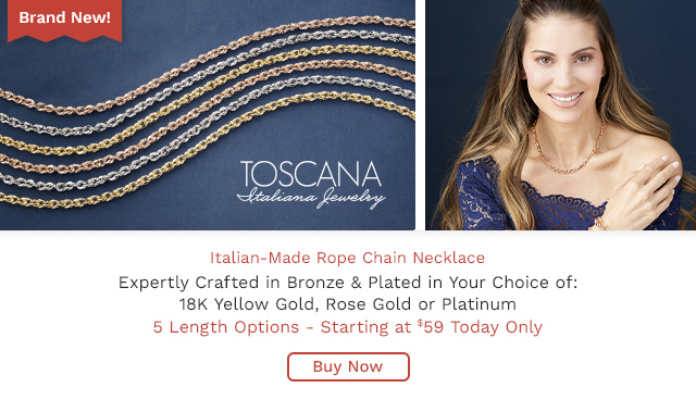 216-193 | Toscana Italiana Choice of Plating & Length Iride Rope Chain Necklace