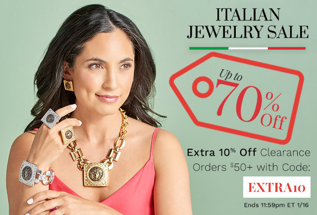 208-723, 208-715, 208-711, 210-044 | Italian Jewelry Sale Up to 70% Off Plus Extra 10% Off Clearance Orders $50+ with Code: EXTRA10Ends 11:59pm ET 1/16