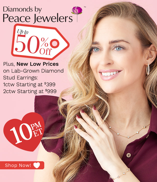 216-363, 216-230, 210-218 | Diamonds by Peace Jewelers | Up to 50% Off Plus, New Low Prices on Lab-Grown Diamond Stud Earrings:1ctw Starting at $3992ctw Starting at $999