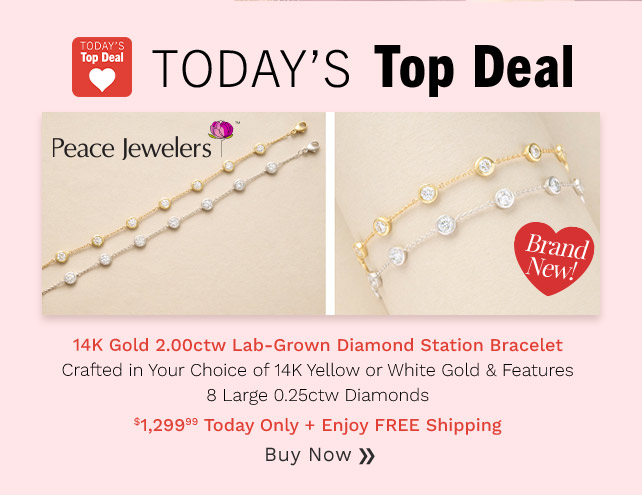 216-230 | Diamonds by Peace Jewelers 14K Gold 2.00ctw Lab-Grown Diamond Station Bracelet