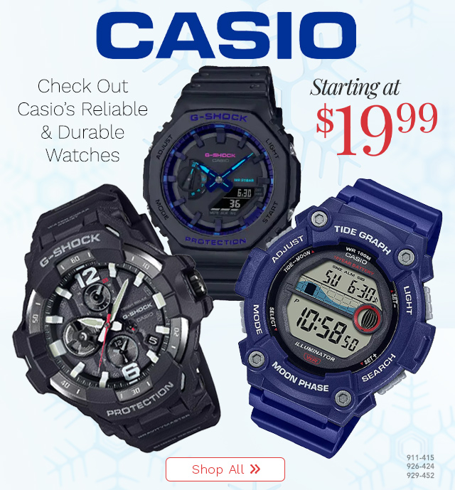 911-415, 926-424, 929-452 | Check Out Casio’s Reliable & Durable Watches Starting At $19.99