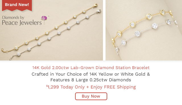 216-230 | Peace Jewelers Choice of 14K Gold 2.00ctw Lab Grown Diamond Station Bracelet