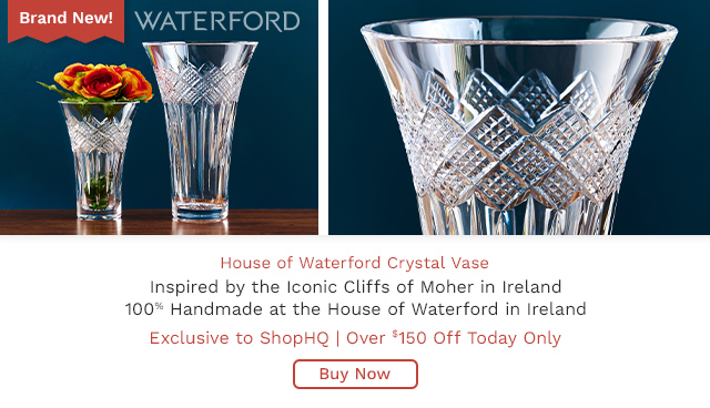 525-004 | House of Waterford Crystal Cliffs of Moher Strawberry-Cut Vase