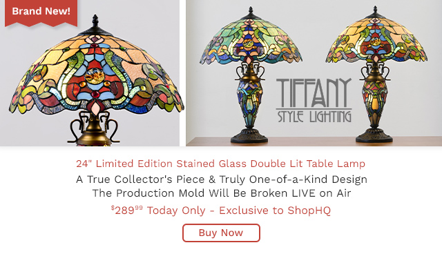 525-204 | Tiffany Style Lighting 24" Limited Edition Stained Glass Double Lit Table Lamp