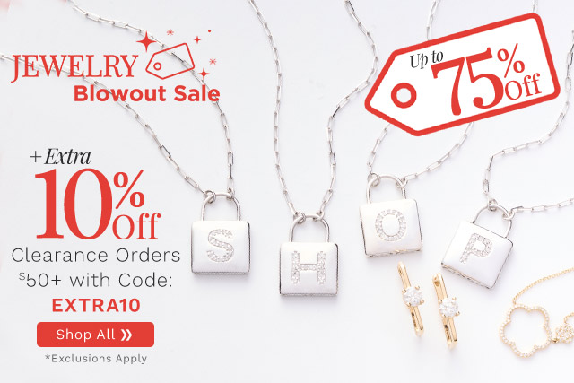 210-154, 209-114, 208-613 Jewelry Blowout Sale |  Up to 75% Off Plus Extra 10% Off Clearance Orders $50+ with Code: EXTRA10 *Exclusions Apply