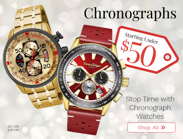 651-709, 919-799 | Chronographs Starting Under $50