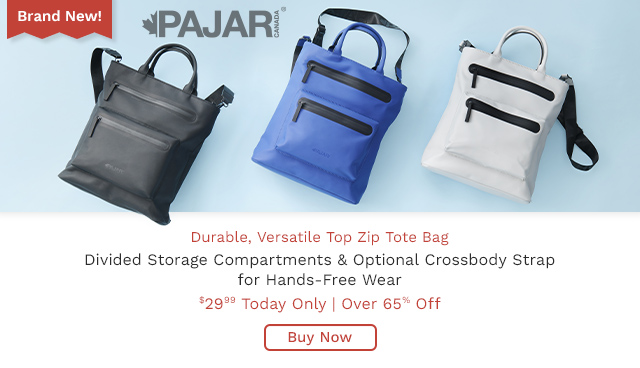 776-949 | Pajar Adjustable Shoulder Strap Top Zip Tote Bag