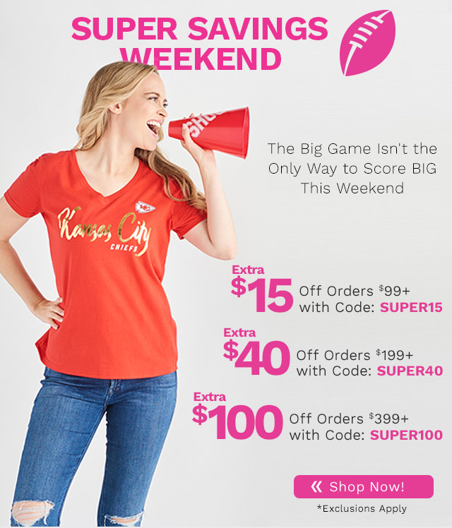 772-879 Super Savings Weekend | Extra $15 Off $99+ with Code: SUPER15 | Extra $40 Off $199+ with Code: SUPER40 | Extra $100 Off $399+ with Code: SUPER100