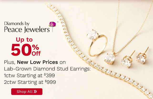 Diamonds by Peace Jewelers | Up to 50% Off! New Low Prices on Lab-Grown Diamond Stud Earrings: 1ctw Starting at $399 | 2ctw Starting at $999