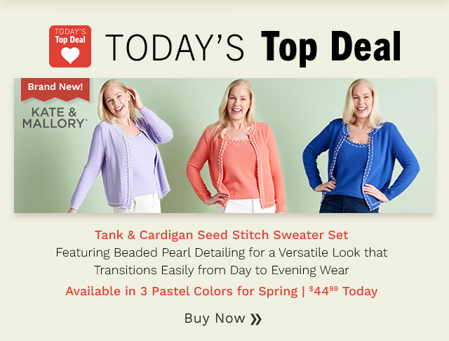 776-258 | Kate & Mallory Tank & Cardigan Seed Stitch Sweater Set