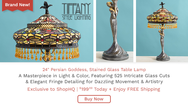 525-351 | Tiffany Style Lighting 24" Persian Goddess Stained Glass Table Lamp