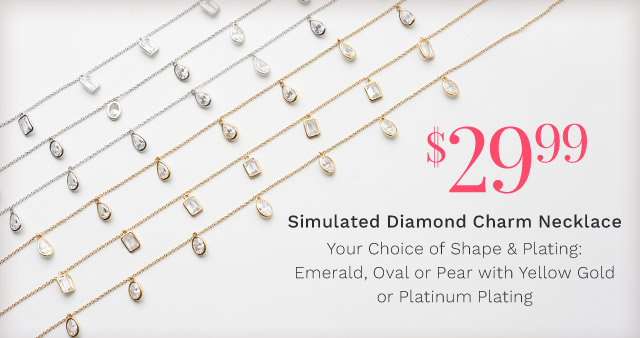 215-079 | Simulated Diamond Charm Necklace