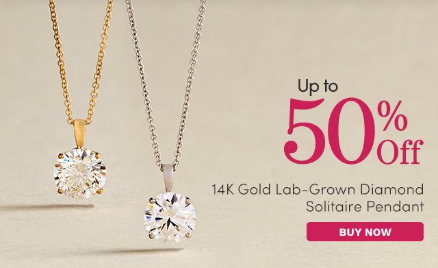 J642601 | 14K Gold Lab-Grown Diamond Solitaire Pendant