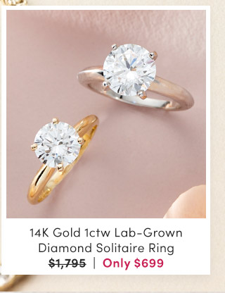 J642603 | 14K Gold 1ctw Lab-Grown Diamond Solitaire Ring