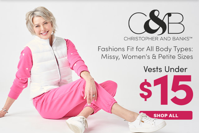 775-773 | Christopher & Banks Vests Under $15!