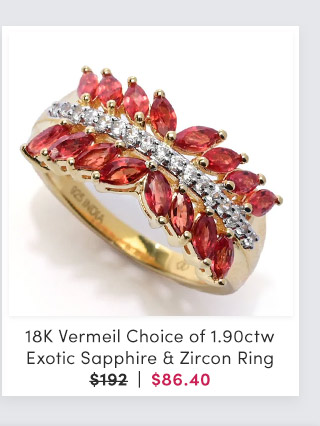 211-646 | 18K Vermeil Choice of 1.90ctw Exotic Sapphire & Zircon Ring