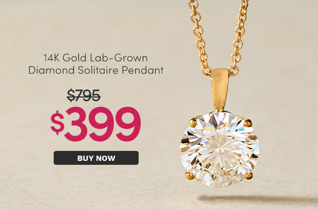 J642601 | 14K Gold Lab-Grown Diamond Solitaire Pendant